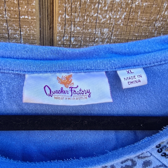 Blue Leopard Print Women's Top - Picture 2 of 4